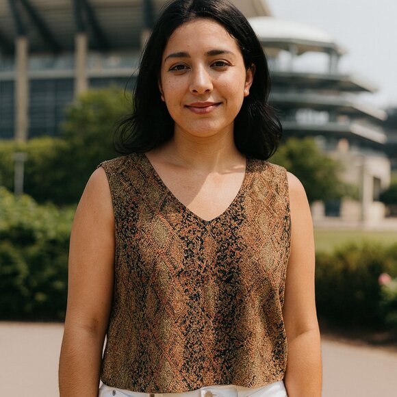 Laura Ashley Woman's Sleeveless V-neck Blouse Large - Picture 2 of 11